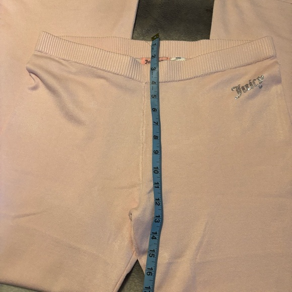 Juicy Couture Baby Pink Rhinestone Logo Knit Tracksuit Hoodie Pants Set XL - Picture 12 of 16